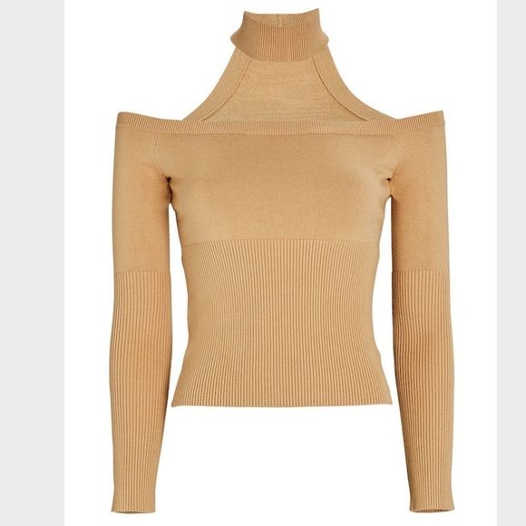 JONATHAN SIMKHAI Lila Cold-Shoulder Rib Knit Top - Picture 2 of 8